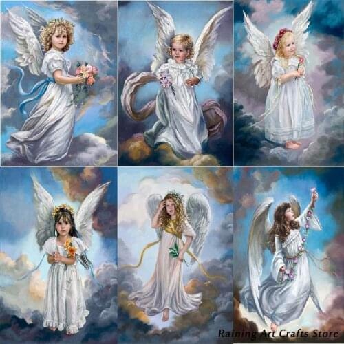 5D Diy Diamond Painting Angel Girl Embroidery Full Square Round Drill Rhinestones Cross Stitch Kits Mosaic Pictures Home Decor
