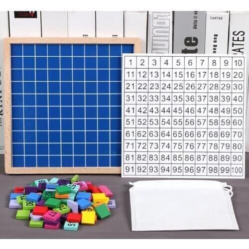 Wooden Montessori Hundred Board Math 1 To 100 Consecutive Numbers Counting Toy Educational Toys For Children