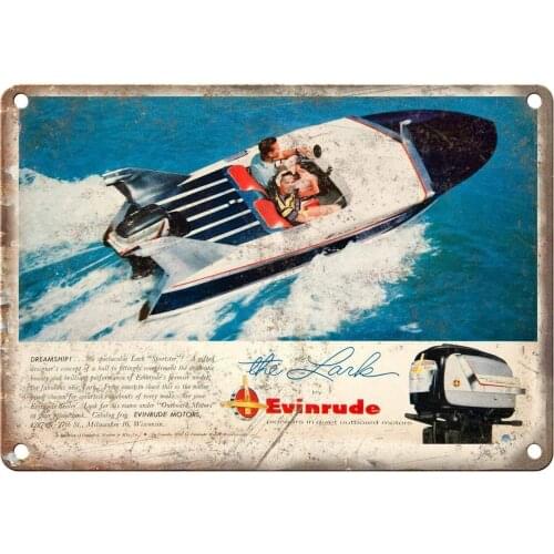 Evinrude Outboard Motors The Lark Boating Decor Signs 12x8 Inch Metal Tin Sign