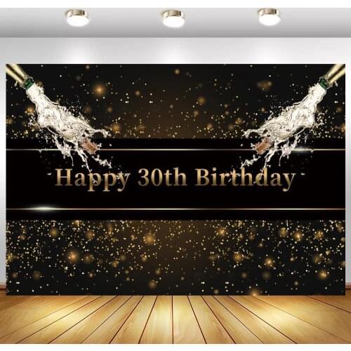 Photography Background Happy 50th 40th 30th Birthday Party Gold Polka Dot Poster Customize Photophone Backdrop Photo studio