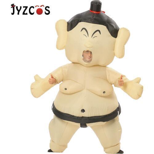 JYZCOS Inflatable Sumo Costumes Men Woman Halloween Dress Cosplay Anime Jumpsuit Suit for Adult Party Carnival Christmas Clothes