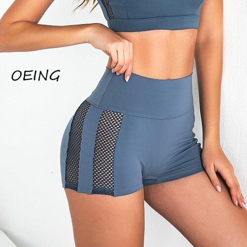 Fitness High Waist Gym Leggings Workout Shorts Breathable Yoga Sport Mesh Pants Summer Running Shorts Women