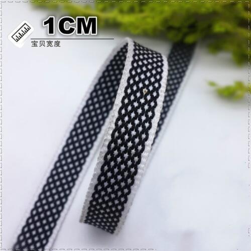 Hot sale 2.5cm 3/8 inch polyester Ribbon printing belt backpack Belt decoration tape DIY garment accessories black long 1meter