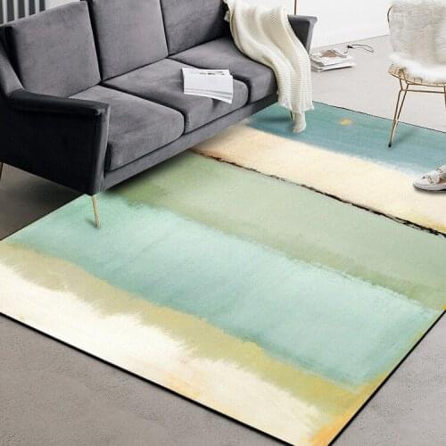 Fashion Abstract Fresh Watercolor Light Green Block Doormat Bedroom Living Room Bedside Carpet Kitchen Mat Customization