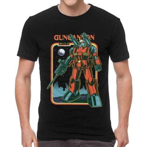 RX-77-2 Guncannon Tshirt Men Stylish Tee Tops 100% Cotton T Shirt Short Sleeve Anime Mech Robot Manga Mecha Japan Gunpla T-shirt