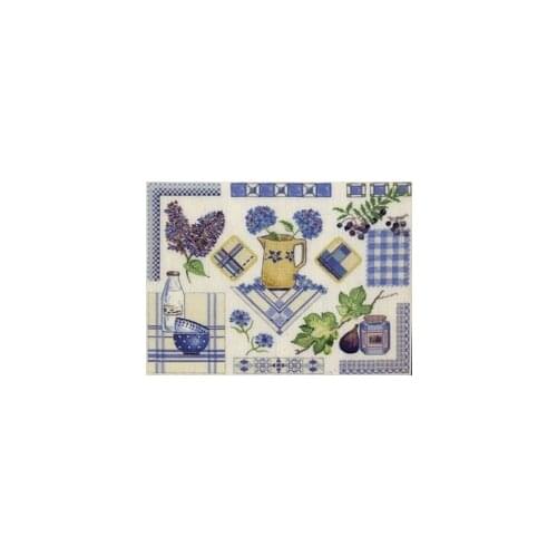 YIXIAO Counted Cross Stitch Kit Cross stitch RS cotton with cross stitch Dmc-bk767 blue kitchen