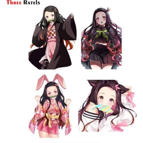 Three Ratels F579 Kamado Nezuko Kimetsu No Yaiba Car Body Sticker Laptop Decal