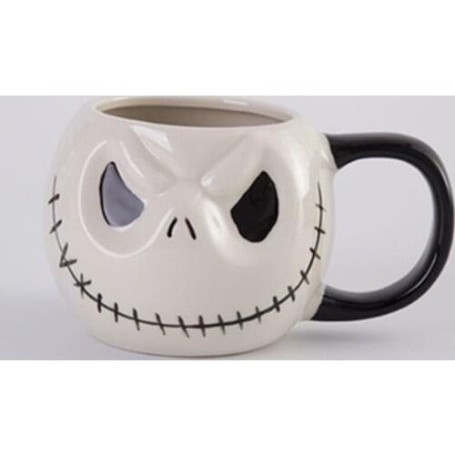 New 500mL Personality Jack Skull Anime Coffee Mug with Handle Creative Halloween Spoof Milk Tea Juice Ceramic Cup Gift forFriend
