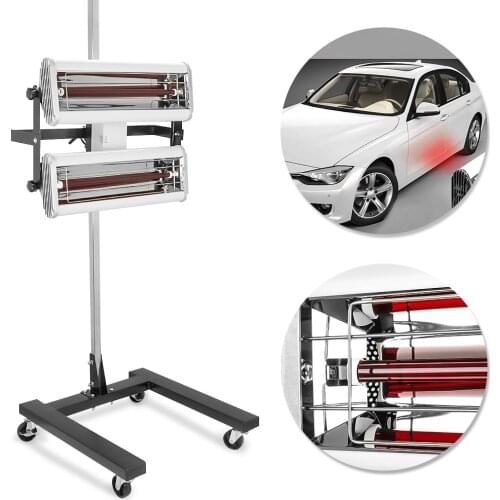 110V-220V 1000W Movable Infrared Paint Drying Curing Lamp Stand Heating Light Heater Car Body Repair Painting Spray Can Gun CN