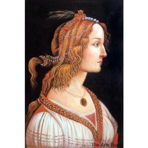 Portrait of a Young Woman II by Sandro Botticelli Oil Paintings Canvas Portrait Decorative Art Handpainted