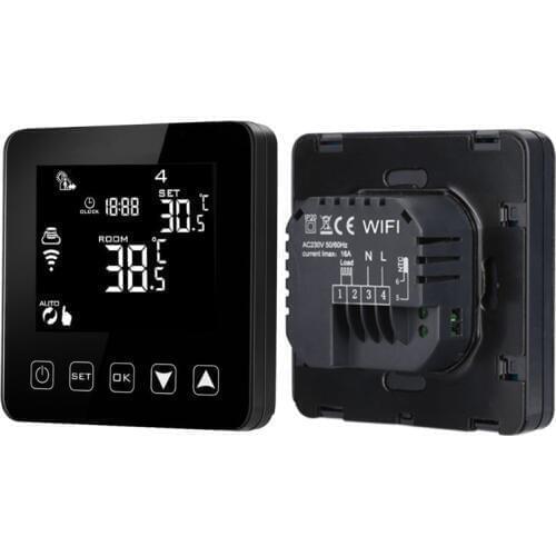 1 Set WiFi Programmable Thermostat Echo Alexa Voice Control Electric Floor Heating Room Temperature Control 16A 100-240V