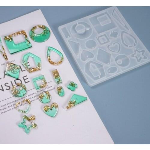 Crystal Epoxy Resin Mold Earrings Ear Pendant Casting Silicone Mould DIY Crafts Handmade Decorative Jewelry Making Tool 85LB