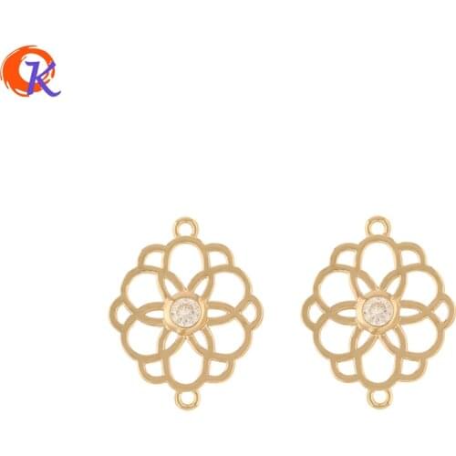 Cordial Design 100Pcs 16*20MM Jewelry Accessories/Earring Findings/Hand Made/DIY Jewelry Making/CZ Charms/Earrings Connectors