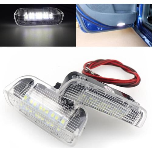 2Pcs 18LED Car Door Warning Light Lamps Cable Wire For VW Passat B6 B7 CC Golf 6 7 Jetta MK5 MK6 Tiguan Scirocco Superb EOS