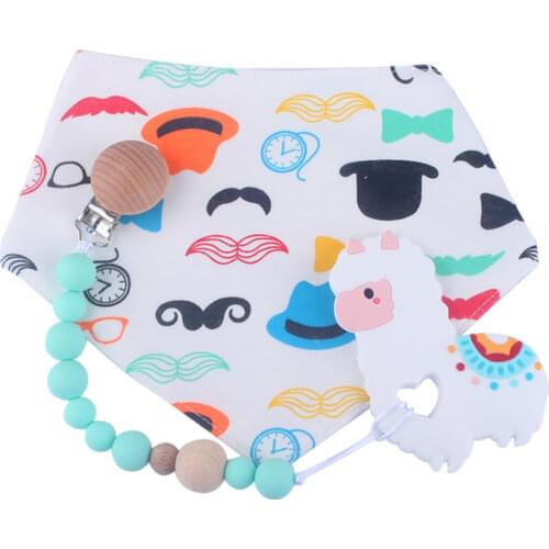 Silicone Dummy Pacifier Clips Baby Pacifier Clip Anti-drop Infant Pacifier Chain Wood Beads Nipple Holder Nursing Teething Gifts