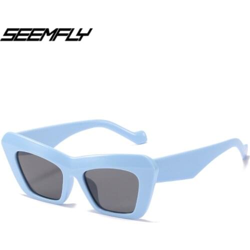 Seemfly Fashion Sunglasses Women Men Luxury Cat Eye Sun Glasses Classic Vintage UV400 Shades Outdoor Travel Female Goggle Mirror