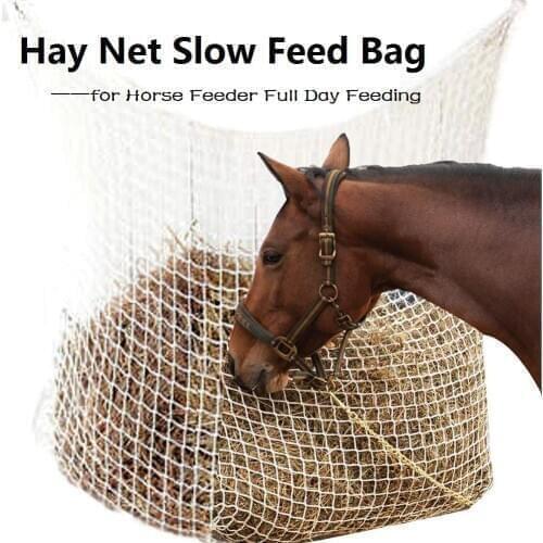 Hay Net Bag Slow Feed Bag for Horse Feeder Full Day Feeding Large Feeder Bag with Small Holes In Stock Fastshipping