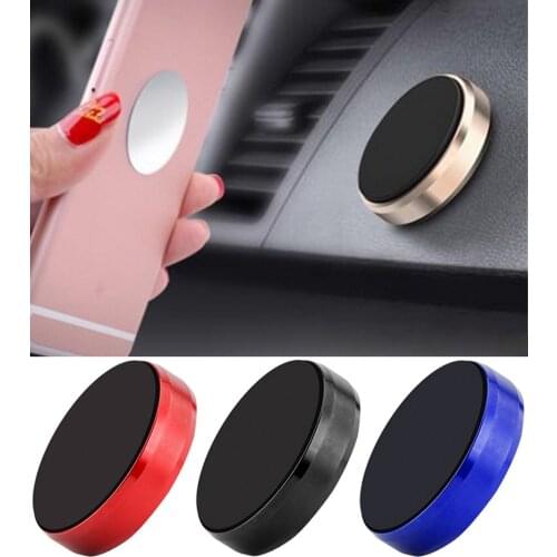 Universal Mini Round Magnetic Phone Stand in Car Powerful Magnet for all smart phone GPS Samsung Adsorption Stand Holder Mount