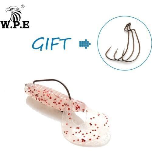 W.P.E 5pcs/pack Fishing Soft Lure Swim Bait Shiner Artificial Fishing Bait Silicone Soft Shake Body Fishing Wobblers Sparkling