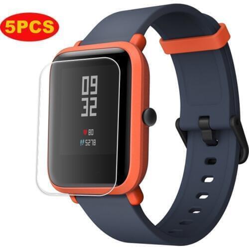 5PCS For Amazfit bip protector film Transparent For xiaomi huami amazfit bip Screen protector film Not tempered glass