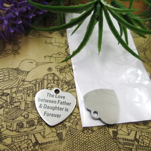 20pcs--"The love between Father & Daughter is..."stainless steel charms 5 styles for choosing DIY Charms for necklace bracelets