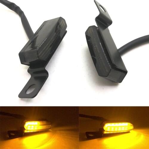 For Honda Yamaha Kawasaki Suzuki 2PCS Flowing Water Universal Mini LED Motorcycle Turn Signal Light Brake Clutch Lever Flashers