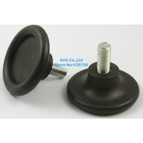 20 Black M8x17mm , 45mm Base Adjustable Furniture Leg Table Leveling Feet Pad