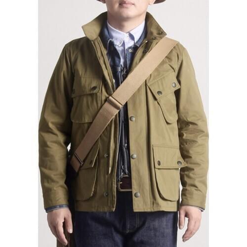 2020 American-style Retro Military Men Brand High Quality Cotton Canvas Wax Waterproof Vintage Windbreaker Jacket