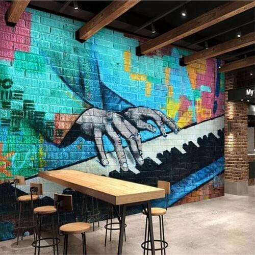 Beibehang Custom mural 3d photo wallpaper play piano sound graffiti wallpaper living room bedroom background wall paper 3d mural
