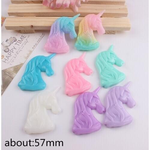 5pcs/lot flat back resin unicorn colorful resin cabochons accessories