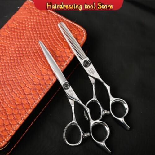 "6 Inch High-end Japanese Imported 440c Professional Hairdressing Scissors Salon Tools Flat Shear Teeth Shear Thin Shear Size"