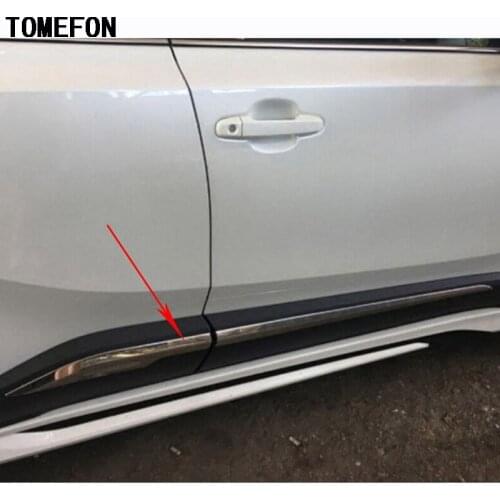 ABS Chrome Carbon Fiber FOR Toyota C-HR CHR 2017 Door Body Side Trim Cover Molding Car Styling Accessories