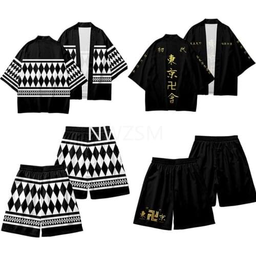Anime Tokyo Revengers Cosplay Cloak Kimono Coat Jacket Men Short-Sleeve Halloween