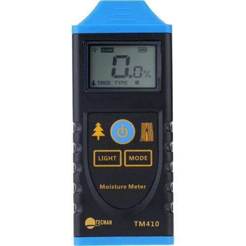 Fast arrival TM410 Digital Wood Moisture Meter Test Probe Humidity Tester Wood Moisture Analyzers LCD Backlight Display