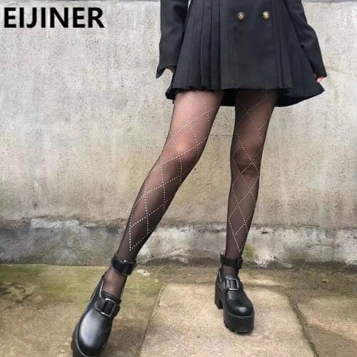 Hot Diamond Black Fishnet Designer Stockings Sexy High Waist Rhinestone Seamless Sheer Pantyhose Glitter Tights Body Stockings