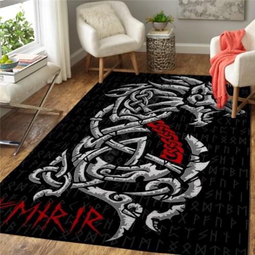 Viking Dragon Area Rug 3D All Over Printed Non-slip Mat Dining Room Living Room Soft Bedroom Carpet 01