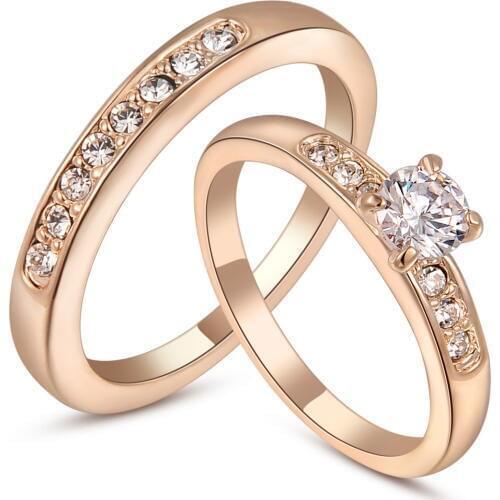 Brand Brand TracysWing Genuine Austrian Crystal Copper gold Color Rings for Women healthy Anti Allergies #RG95702