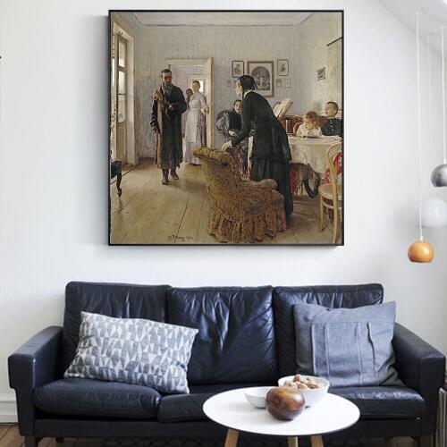 Ilya Repin Famous Canvas Art Wall Painting For Living Room Classical Unexpected Homecoming Wall Decorative Canvas Prints Cuadros