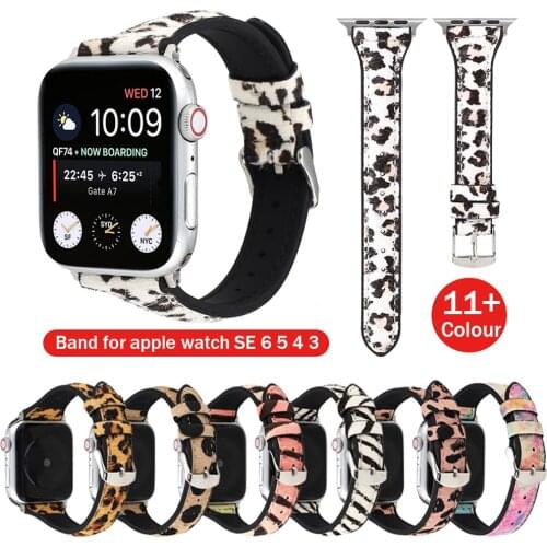 Fluff Print Leather Band for IWatch SE 6 5 40mm 44mm Bracelet Women Strap for Apple Watch Series 4 3 38mm 42mm Belt Watchband