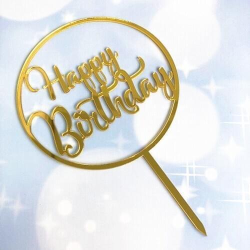 Creative Hand Writing Happy Birthday Cake Topper Birthday Cake Baking Decorations for Anniversary Birthday Party Cake Supplies