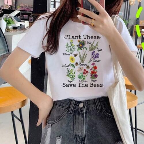 Short sleeve Summer Tee shirt Female Flowers butterfly Tshirt Easy Matching Round Neck new summer T-shirts female