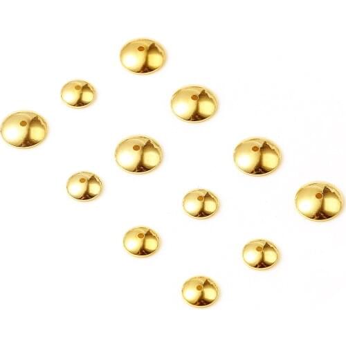 Doreen Box Copper Beads Caps Gold Filled Round Gold Round Copper Torus 8mm Jewerly Findings for DIY Bracelet，5 PCs