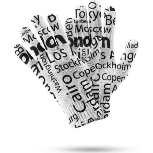 Men Women High Quality Gloves Winter Warm 3d Print Knitted For Phone Screen Mittens Fashion Letters Glove Best Gift For Winter