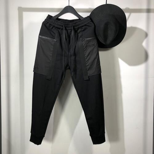 Owen Seak Men Casual Harem Pants high Street Wear Mens Clothing Hip Hop Sweatpants Spring Cross Loose Black Pants