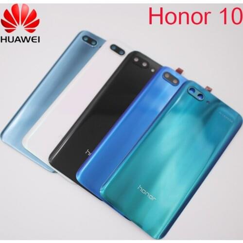Original For Huawei Honor 10 Back Glass Battery Cover Rear 3D Glass Panel Door Housing Case+ Camera Lens + Adhesive For Honor 10