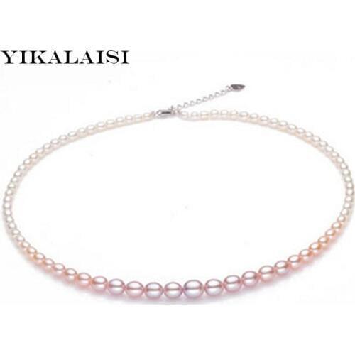 YIKALAISI 925 sterling Silver Jewelry new 100% Genuine Pearl Necklace Natural Freshwater Pearl Jewelry Choker Necklace