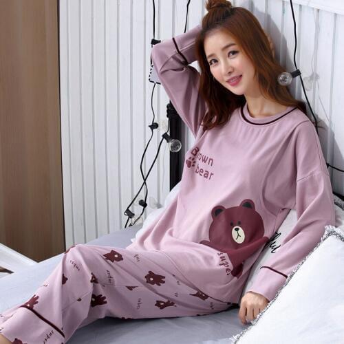 100%Cotton Maternity Nursing Pajamas Set Full Sleeve Top+Trouser Sleepwear Nighty for Postpartum mother Pregnant Women Clothings