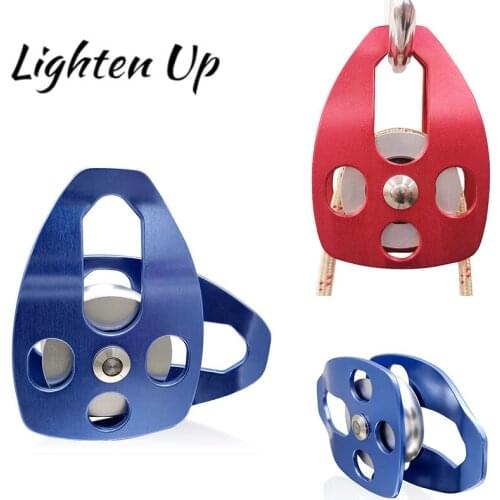 32KN Climbing Pulley Rescue Pulley Single Sheave Aluminum Rock Rope Pulley