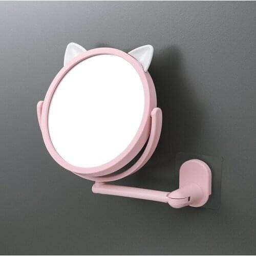 L53 Fold Makeup Mirror Bathroom Wall Mounted Beauty Vanity Mirror Makeup Bath Cosmetic Folding Arm Smart Shaving Mirrors Bedroom