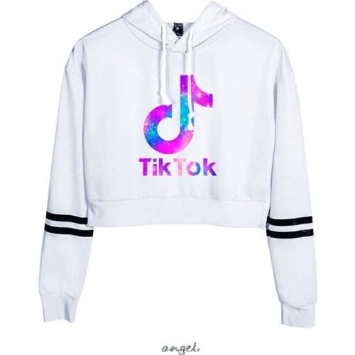 Tik Tok Hoodies Women Navel Cool New Tik Tok Fashion Crop Women Hoodies Sweatshirts Sexy Kpop Harajuku